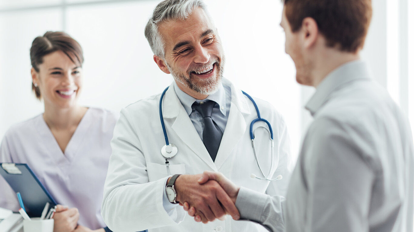 Doctor meeting with pateint stock image.