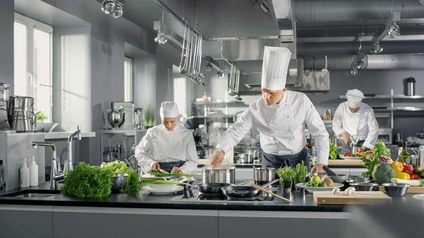 Restaurant workers stock photo.